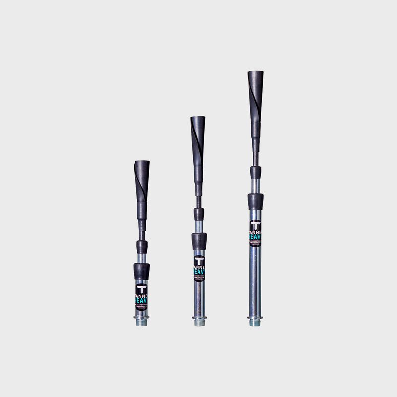 Three low ball, youth, and adult Tanner Tees Heavy batting tee replacement stems