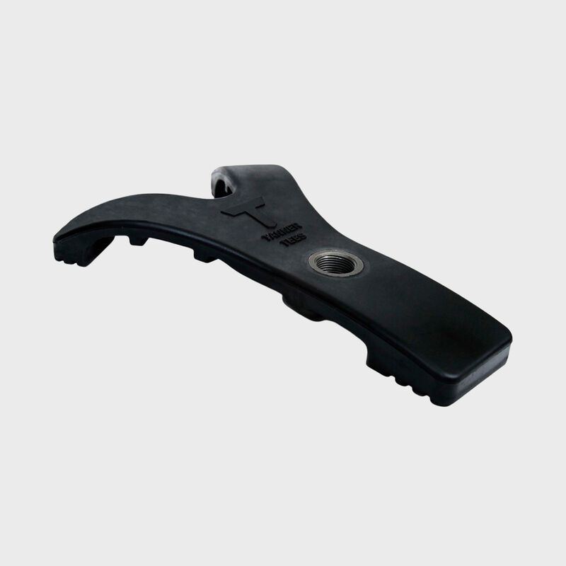 Side of a black Tanner Tees Heavy Tee base replacement