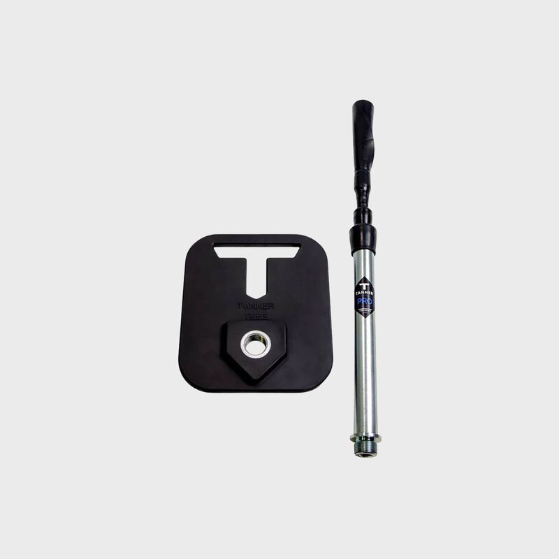 A Tanner Tees Pro batting tee base and stem unattached